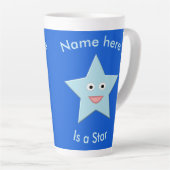 Bright Blue Celebration Star Custom Milchtasse (Rechte Ecke)