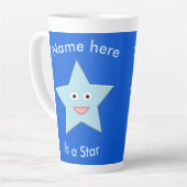 Bright Blue Celebration Star Custom Milchtasse (Linke Ecke)