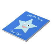 Bright Blue Celebration Star Custom Notepad Notizblock (Rotiert)
