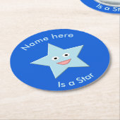 Bright Blue Celebration Star Custom Paper Unterset Runder Pappuntersetzer (Angewinkelt)