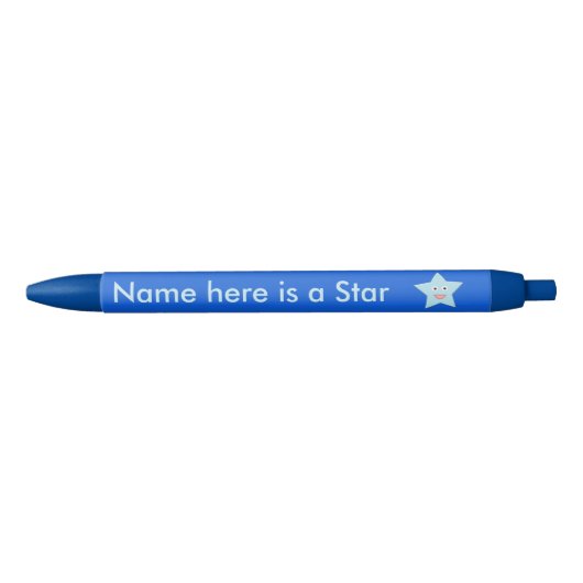 Bright Blue Celebration Star Custom Pen Kugelschreiber (Vorderseite)