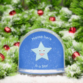 Bright Blue Celebration Star Custom Schneekugeln (Weihnachten)