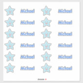 Bright Blue Celebration Star Custom Shaped Aufkleber (Blatt)