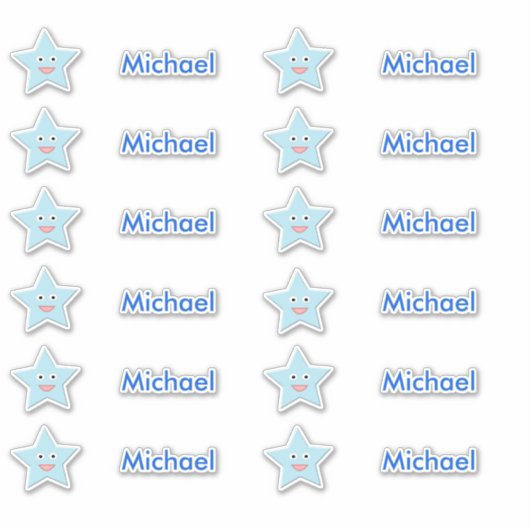Bright Blue Celebration Star Custom Shaped Aufkleber (Vorderseite)