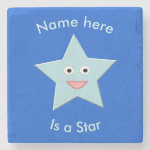 Bright Blue Celebration Star Custom Stone Unterset Steinuntersetzer