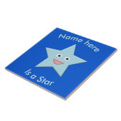 Bright Blue Celebration Star Custom Tile Fliese (Seite)