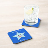 Bright Blue Celebration Star Custom Untersetzer (Rechte Seite)