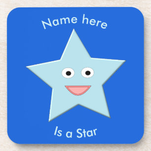 Bright Blue Celebration Star Custom Untersetzer