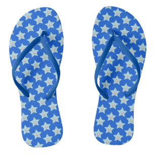 Bright Blue Celebration Star Flip Flops Badesandalen