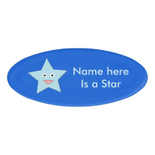 Bright Blue Celebration Star Individuelle Name Tag Namenschild
