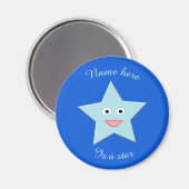 Bright Blue Celebration Star Magnet (Vorderseite/Rückseite)