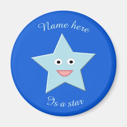 Bright Blue Celebration Star Magnet (Vorne)