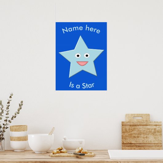 Bright Blue Celebration Star Poster (Küche)