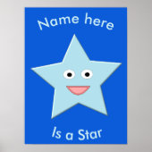 Bright Blue Celebration Star Poster (Vorne)