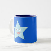 Bright Blue Celebration Star Tasse (Vorderseite Links)