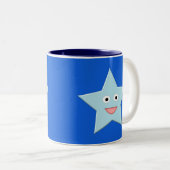Bright Blue Celebration Star Tasse (VorderseiteRechts)