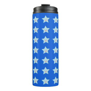 Bright Blue Celebration Star Thermal Tumbler Thermosbecher