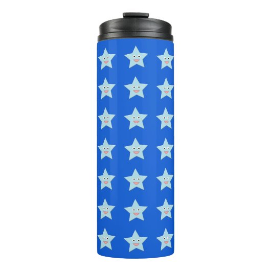 Bright Blue Celebration Star Thermal Tumbler Thermosbecher (Vorderseite)