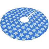 Bright Blue Celebration Star Tree Skirt Polyester Weihnachtsbaumdecke (Schrägansicht)