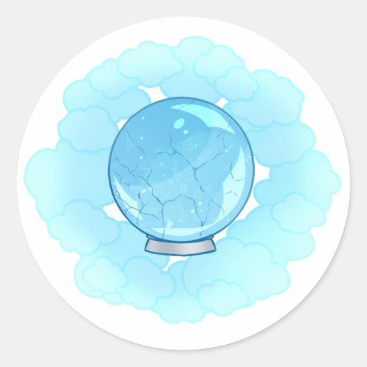 Bright Blue Cracking Crystal Ball Runder Aufkleber (Vorderseite)