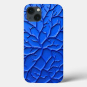 Bright Blue Embossed Texture iPhone Case (Rückseite)