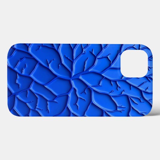 Bright Blue Embossed Texture iPhone Case (Rückseite (Horizontal))
