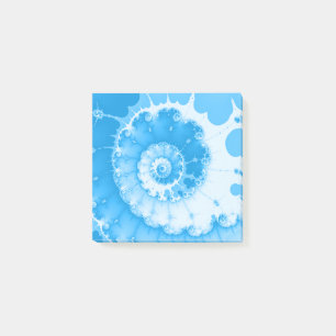 Bright Blue Fraktal Spiral 3x3 Post-it Klebezettel
