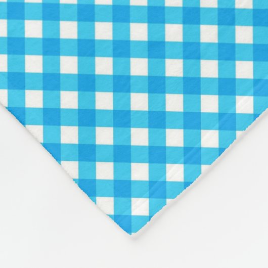 Bright Blue Gingham Pattern Fleecedecke (Ecke)