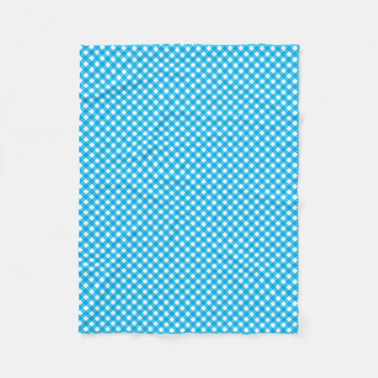 Bright Blue Gingham Pattern Fleecedecke (Vorderseite)
