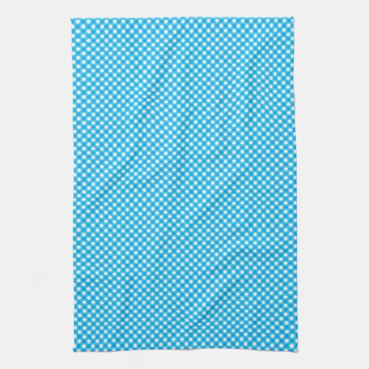 Bright Blue Gingham Pattern Geschirrtuch (Vertikal)
