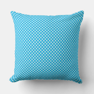 Bright Blue Gingham Pattern Kissen