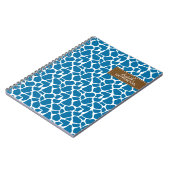 Bright Blue Giraffe Muster Notizblock (Linke Seite)