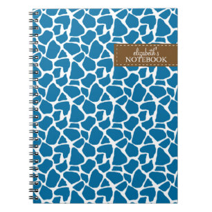 Bright Blue Giraffe Muster Notizblock