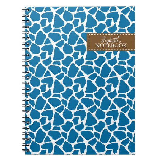 Bright Blue Giraffe Muster Notizblock (Vorderseite)