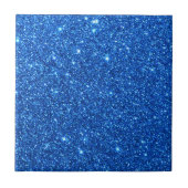 Bright Blue Glitter Sparkles Fliese (Vorderseite)