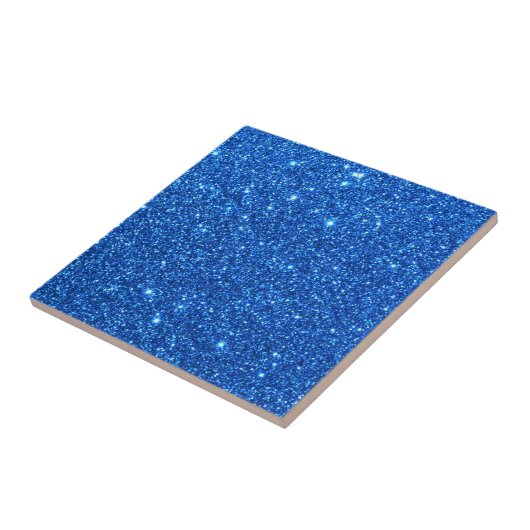 Bright Blue Glitter Sparkles Fliese (Seite)