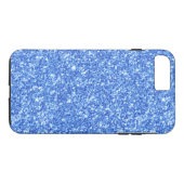 Bright Blue Glitzer Textur Muster Case-Mate iPhone Hülle (Rückseite (Horizontal))
