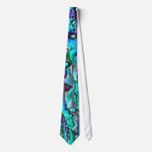 Bright Blue Green Paua Abalone Muschel Neck Tie Krawatte (Vorderseite)