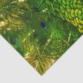 Bright Blue & Green Peacock Feathers farbenfroher Seidenpapier (Detail)