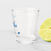 Bright Blue Heart Team Bräutigam Schnapsglas (Rechts)