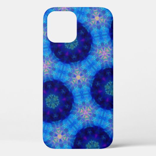 Bright Blue Hexagon Kaleidoskop Muster Case-Mate iPhone Hülle (Rückseite)