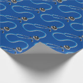 Bright Blue Hospital Doctor and Nurse Stethoscope Geschenkpapier (Ecke)