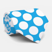 Bright Blue Jumbo Polka Dots Custom Necktie Krawatte (Gerollt)