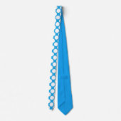 Bright Blue Jumbo Polka Dots Custom Necktie Krawatte (Rückseite)
