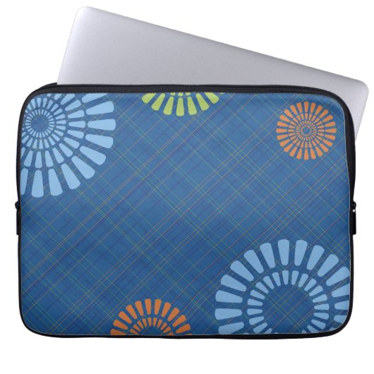 Bright Blue Kariert Scottop Computer Sleeve (Vorderseite)