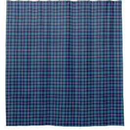 Bright Blue Kariert St Andrews Scottish Tartan Duschvorhang