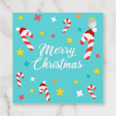 Bright Blue Kawaii Weihnachtsbaum Merry Xmas Gesch Geschenkanhänger (Rückseite)