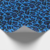 Bright Blue Leopard Print Cheetah Spots Geschenkpapier (Ecke)
