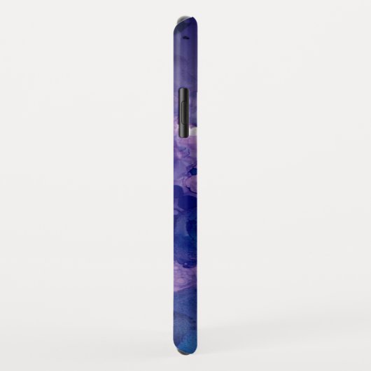 Bright Blue & Lila Abstrakte Alkoholtinte Monogram Case-Mate iPhone Hülle (Hinten/Rechts)