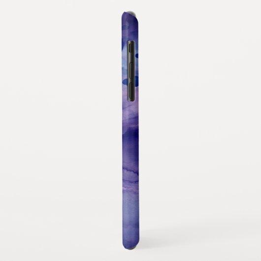 Bright Blue & Lila Abstrakte Alkoholtinte Monogram Case-Mate iPhone Hülle (Hinten/Links)